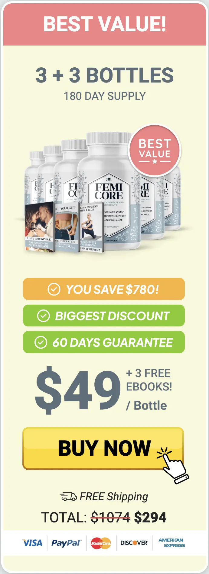 FemiCore best offer pricing image